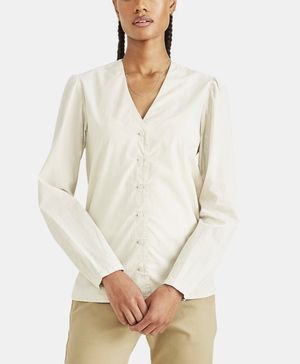 Camisa Mujer V-Neck Woven Regular Fit