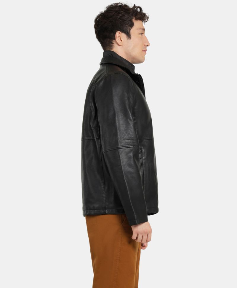 Piel Sintética Chamarra Dockers Negra Chamarra Piel Hombre Dockers