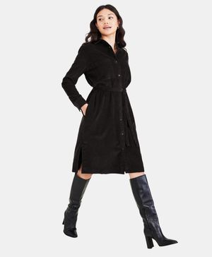 Long Sleeve Midi Relaxed Fit Dress