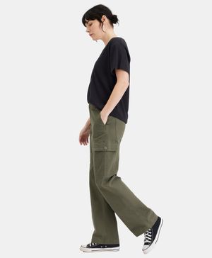 Pantalón Mujer Cargo Straight Fit Mid Rise