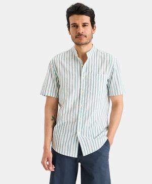 Camisa Band Collar Regular Fit